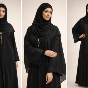 Midnight Black Minimal Abaya