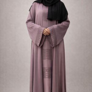 Dusty Mauve Textured Abaya